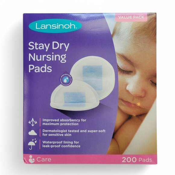 NIB Sealed Lansinoh Stay Dry Nursing Pads Value Pack of 200 Baby Shower Gift - Picture 1 of 9